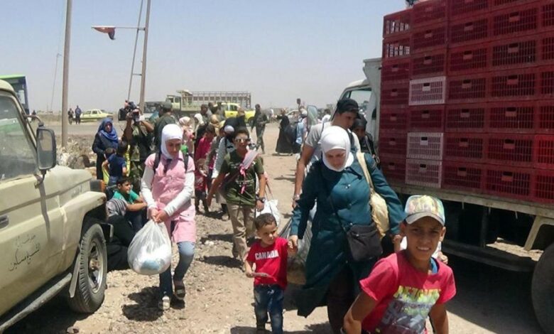 صورة نزوح نحو 80 بالمئة من أهالي الأحياء التي تتعرض لقصف قوات النظام وحلفائه في مدينة درعا