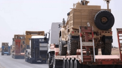 صورة هجوم بعبوة ناسفة يستهدف رتل شاحنات تابعة لقوات التحالف في ذي قار