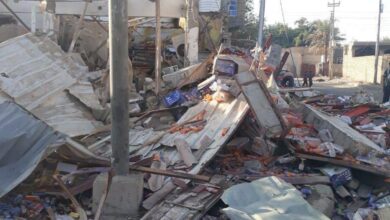 صورة هجوم بعبوة ناسفة على منزل مرشح لائتلاف المالكي في الناصرية