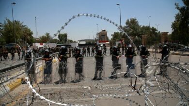 صورة إغلاق المنطقة الخضراء في بغداد وسط انتشار مكثف لقوات مكافحة الشغب