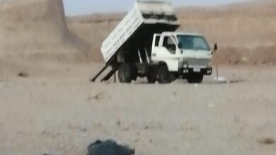 صورة انفجار عجلة في منطقة مشيرفة بالجانب الأيمن من الموصل تحمل صواريخ معدة للانطلاق