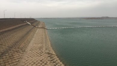 صورة وزارة الموارد المائية: قرب جفاف بحيرة سد حمرين بعد قطع إيران المياه عن نهر ديالى