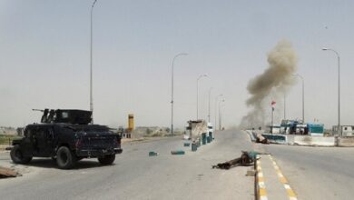 صورة هجوم بعبوة ناسفة يستهدف رتلًا للتحالف ضمن قضاء التاجي في بغداد