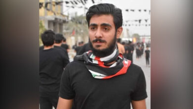 صورة نجاة الناشط عباس كامل الجابري من محاولة اغتيال في سوق الشيوخ بمحافظة ذي قار