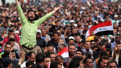 صورة تظاهرات في بغداد وعدة محافظات رفضًا لقانون سانت ليغو الانتخابي