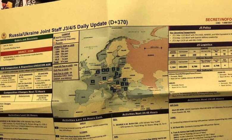 صورة صحيفة نيويورك تايمز: الوثائق تشمل تقييمات لمسار الحرب واحتياجات أوكرانيا من الأسلحة
