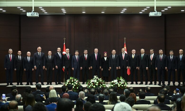 صورة الرئيس التركي رجب طيب أردوغان يعلن تشكيلته الحكومية بعد مراسم تنصيبه لولاية جديدة