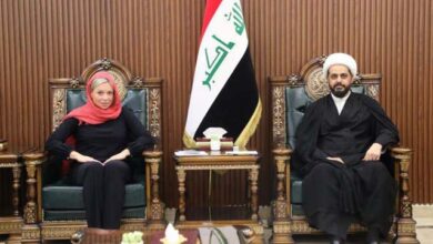 صورة بلاسخارت تعلّق شارة العار السياسي وفقدان الضمير الإنساني بلقاء الخزعلي