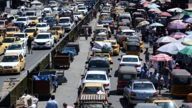 صورة فوضى مرورية في بغداد ومختصون يؤكدون أن 50% من الطرق غير صالحة