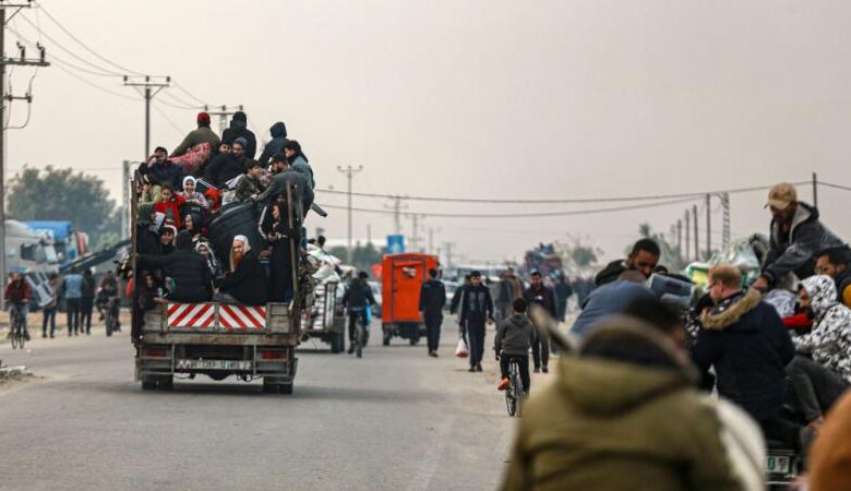 صورة الأمم المتحدة: 100 ألف فلسطيني اضطروا للتوجه إلى منطقة رفح قرب الحدود مع مصر