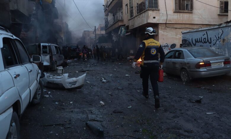 صورة جرائم الاحتلال في غزة ومجازر النظام السوري في إدلب وجهان لعملة واحدة