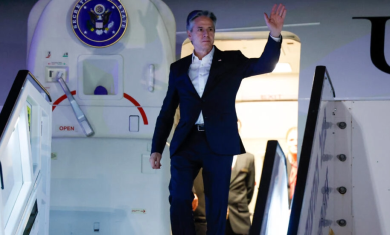 صورة بلينكن في تل أبيب للمرة الخامسة منذ بدء الحرب على غزة