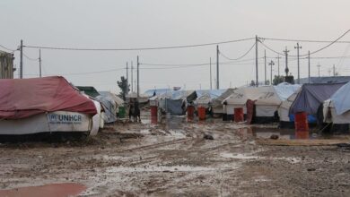 صورة نازحو مخيم بحركة بأربيل يشتكون أوضاعهم المأساوية مع موجة البرد والأمطار