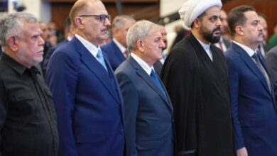 صورة السوداني وعبد اللطيف يضفيان شرعية على ميليشيا العصائب و”يستجديانها”