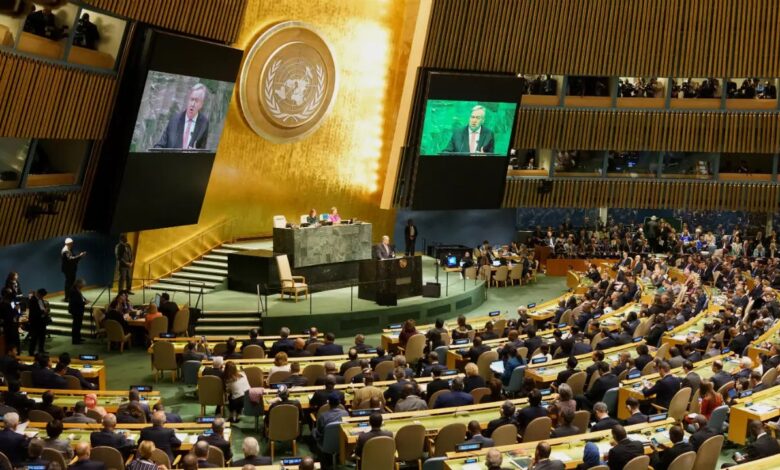 صورة الأمم المتحدة: نسعى لإنهاء الاحتلال “الإسرائيلي” لفلسطين والسماح بدخول المساعدات إلى قطاع غزة