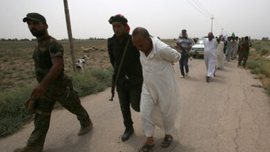 صورة الحشد الشعبي يحاول غسل سمعته الملوثة بمجازر القتل على الهوية بمديرية واهنة لحقوق الإنسان