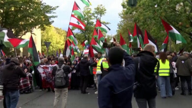 صورة مظاهرة حاشدة في جنوب أفريقيا في الذكرى السنوية لحرب غزة