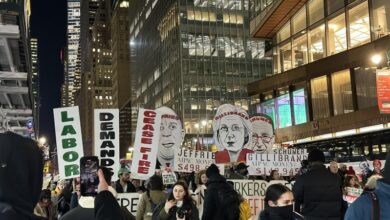 صورة حراك في نيويورك من أجل المشاركة باليوم العالمي للتضامن مع فلسطين