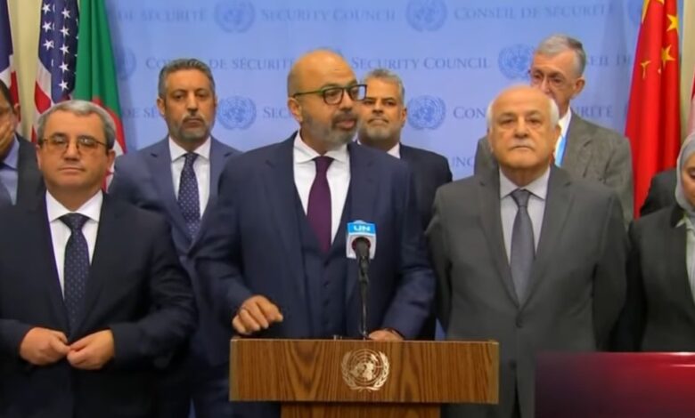 صورة المجموعة العربية في الأمم المتحدة تؤكد رفضها القاطع لـتهجير الفلسطينيين